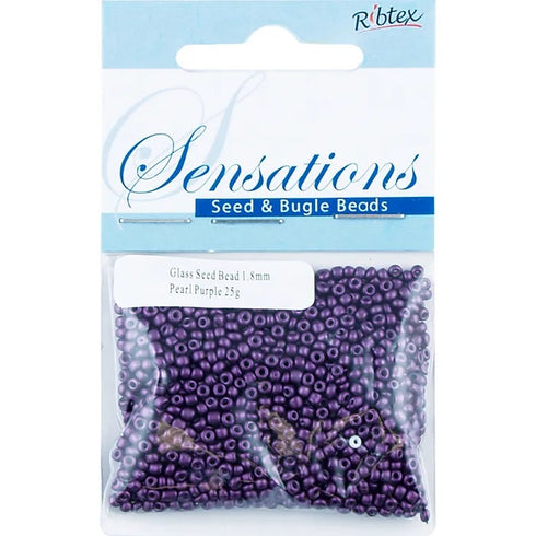 1.8mm Glass Seed Beads - 25g (available in 34 colours)